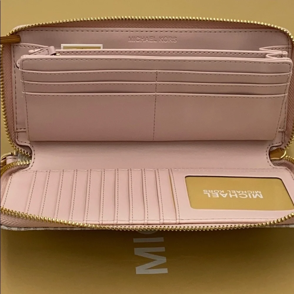 MICHAEL KORS LG CONTINENTAL WALLETS POWDER BLUSH